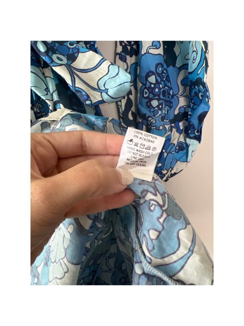 NEW Rhode Button Up Pleated Long Puff Sleeves Mini Dress Blue Size: Extra Small - Picture 5 of 7